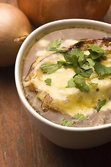 Image showing French onion soup with ingredients