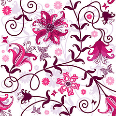 Image showing Seamless white floral pattern