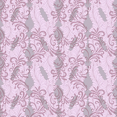 Image showing Seamless pink floral pattern