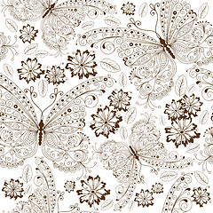 Image showing Repeating floral vintage pattern