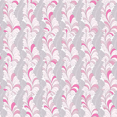 Image showing Seamless striped floral pattern