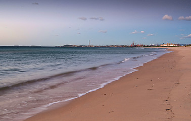 Image showing peaceful beach sunrise