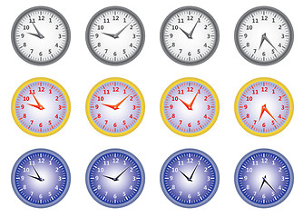 Image showing set of office clocks