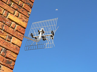 Image showing Television Antenna and the Moon