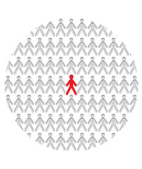 Image showing standing out of crowd 