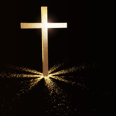 Image showing golden christian cross