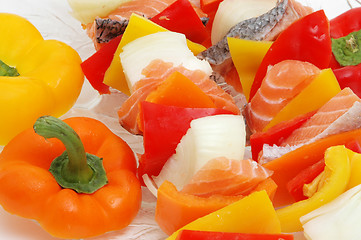 Image showing salmon kabob