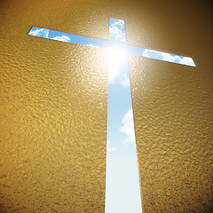Image showing cross and blue sky