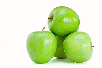 Image showing Few green apples