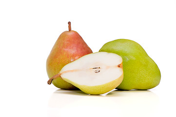 Image showing Two and half Belgian pears