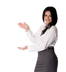 Image showing Happy business woman presentation