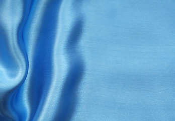 Image showing Smooth elegant blue silk as background