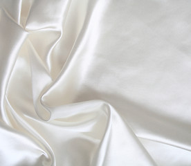 Image showing Smooth elegant white silk as background 