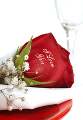 Image showing Red Rose that says I Love You