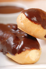 Image showing Delicious chocolate eclairs