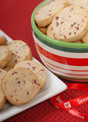 Image showing Delicious cranberry and pecan shortbread cookies