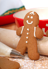 Image showing Making delicious gingerbread men