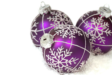 Image showing Purple Christmas ornaments