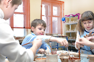 Image showing clay craft modeling children 