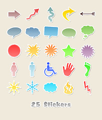 Image showing 25 different stickers for your design