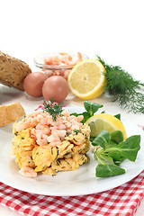 Image showing Scrambled egg with shrimp