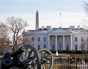 Image showing Civil war cannons at White House