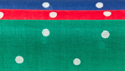 Image showing Red, blue and green handkerchiefs