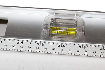 Image showing Builders spirit level in aluminum ruler