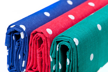 Image showing Red, blue and green handkerchiefs