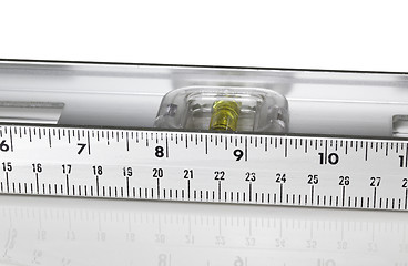 Image showing Builders spirit level in aluminum ruler