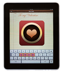 Image showing Love spelt out on keypad of pad