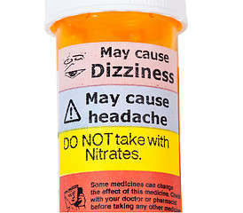 Image showing Warning signs on bottle of rx drugs