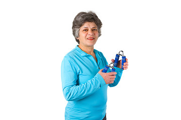 Image showing Senior woman in gym