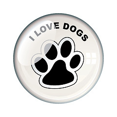 Image showing I love dogs badge