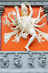 Image showing Hindu Goddess with Many Arms Holding Weapons