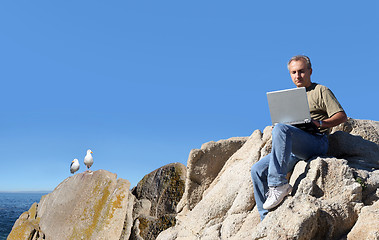 Image showing Man working outdoor