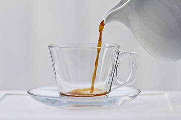 Image showing Pouring a small amount of coffee