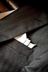 Image showing Black Tuxedo with white handkerchief