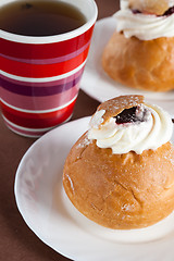 Image showing Rich rolls with a cream, a close up