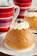 Image showing Rich rolls with a cream, a close up