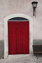 Image showing Red plush entrance