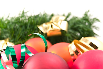 Image showing christmas decoration with green garland