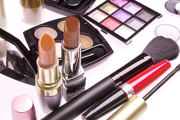 Image showing set of cosmetic makeup products