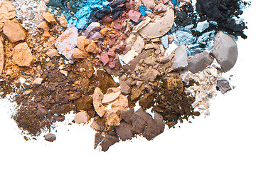 Image showing set of multicolor crushed eyeshadows