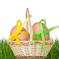 Image showing basket with easter eggs