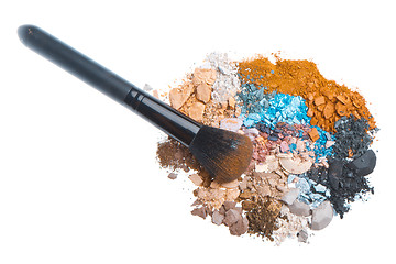 Image showing set of multicolor crushed eyeshadows