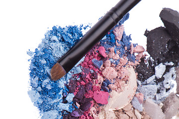 Image showing set of multicolor crushed eyeshadows