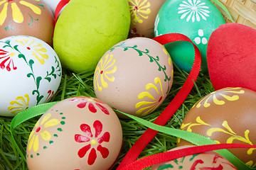 Image showing painted easter eggs