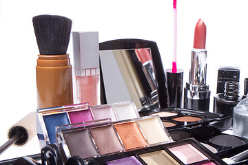 Image showing set of cosmetic makeup products