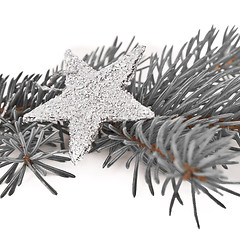 Image showing Christmas tree with star